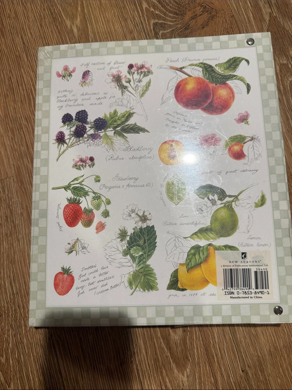 New Seasons Deluxe Recipe Binder - White Floral Fruit Design